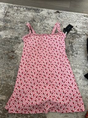 Pink Strawberry Print Sleeveless workout dress